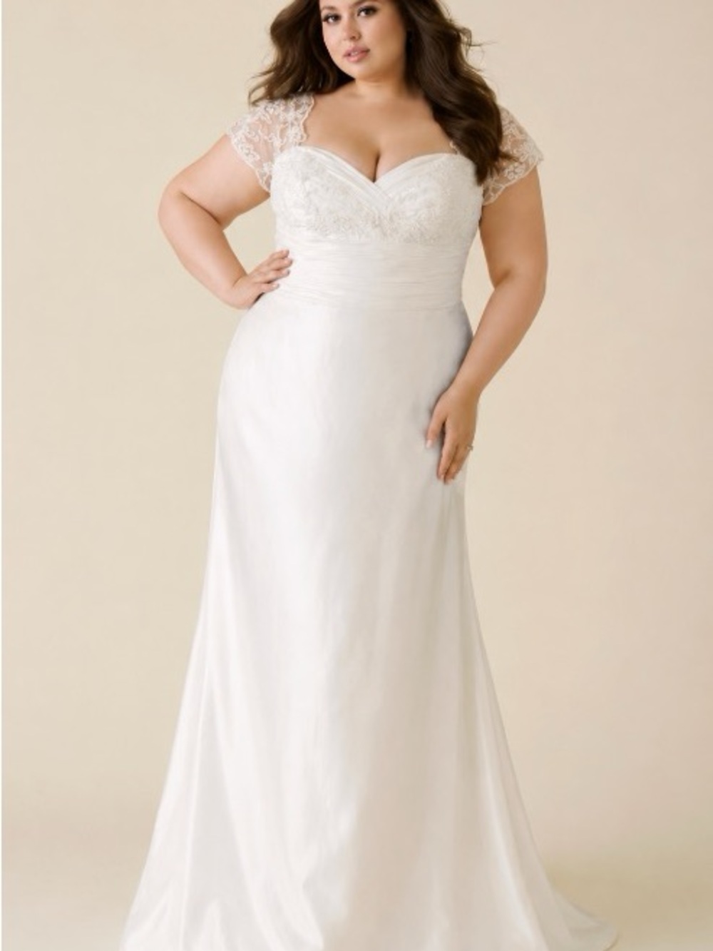 Anny Lee White Lace Bodice Wedding Dress